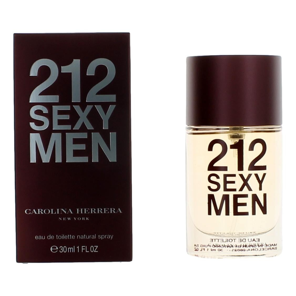 Bottle of 212 Sexy by Carolina Herrera, 1 oz Eau De Toilette Spray for Men
